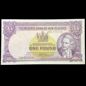 1 Pound Fleming Signature New Zealand Banknote aUNC