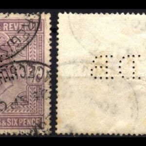 1902 Great Britain King Edward VII 2/6 Purple Stamp DB Perfin