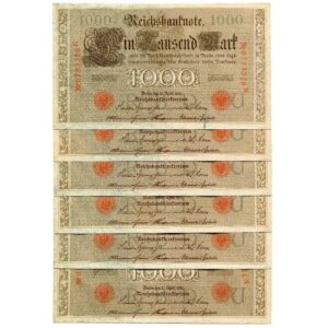1910 German Empire 6 X 1000 Marks