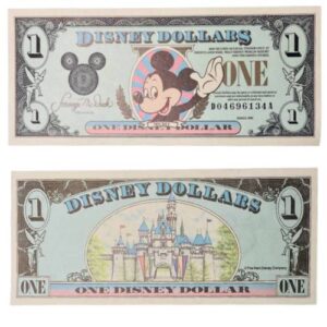 1990 D $1 Mickey Disney Dollar