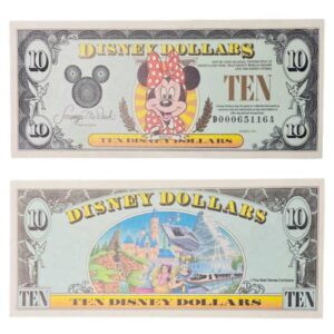 1991 D $10 Minnie Disney Dollar aUNC