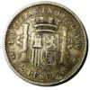 1870 Spain 2 Pesetas DE-M Silver Coin