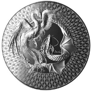 PHOENIX & DRAGON ULTRA HIGH RELIEF 2 OZ SILVER COIN