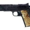 45 CALIBER PISTOL HANDGUN Black and Gold 2 Oz Silver Coin - Image 2