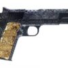 45 CALIBER PISTOL HANDGUN Black and Gold 2 Oz Silver Coin - Image 3