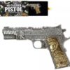 45 CALIBER PISTOL HANDGUN Gilded 2 Oz Silver Coin