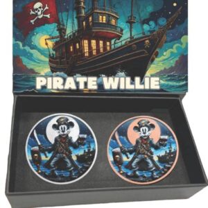 Pirate Willie Colorized 1 oz Silver & 33.5g Copper Round Set 