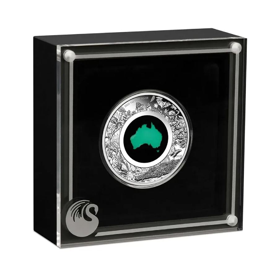 The Great Southern Land Proof Chrysoprase Silver Coin - Image 5