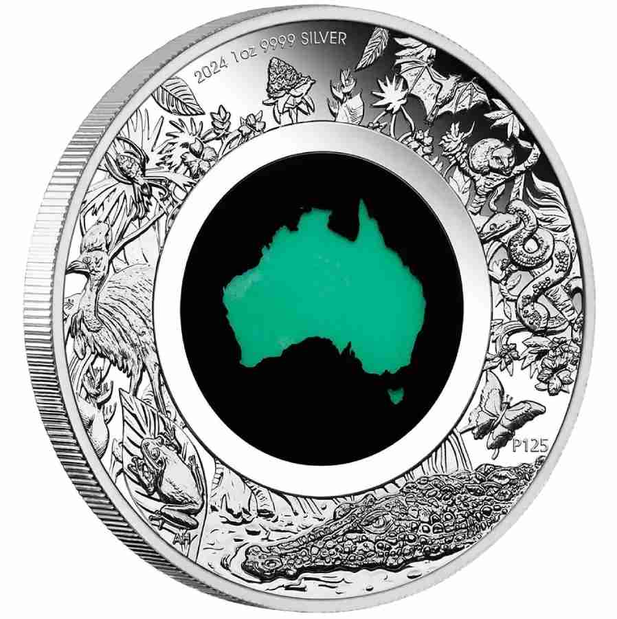 The Great Southern Land Proof Chrysoprase Silver Coin - Image 2