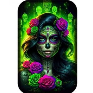 Dia de Los Muertos Radioactive Catrina  2 oz Silver