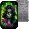 Dia de Los Muertos Radioactive Catrina  2 oz Silver - Image 9