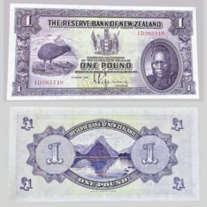 L Lefeaux 1 Pound Last Prefix 1D New Zealand Banknote EF