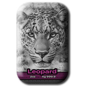 The Big Five Africa Leopard 2 Oz Silver Cast bar