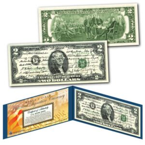 U.S. genuine tender $2 46 presidents signatures
