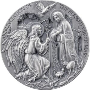 THE ANNUNCIATION Bible Stories 2 Oz Silver Coin