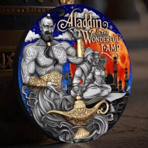 Aladdin and the wonderful Lamp 2 Oz UHR Gilded Silver