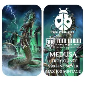 Medusa By Tom Wood 1  Oz Colorized Silver bar