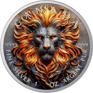 Stone Zodiac Leo 1 Oz Colorized Silver Coin