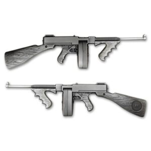 2 Oz Greatest Firearms Thompson Gun Shaped Silver Coin