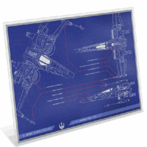 Star Wars™ X-Wing T-70™ Blueprint 1 Oz Silver Foil