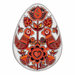 Ukrainian Pysanka - Svitanok 1 Oz Silver Egg Shaped Proof coin