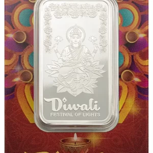 Lakshmi and Rangoli 1 Oz Silver Bar in TEP
