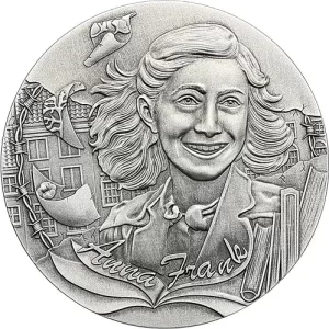 Anne Frank 1 Oz Antique High Relief Silver Coin
