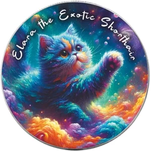 Nebula Cats Elara the Exotic Shorthair 1 Oz Silver Coin