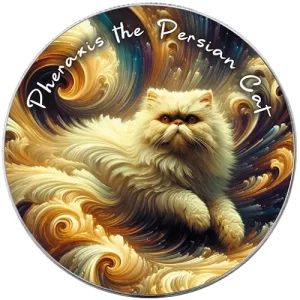 Nebula Cats Pheraxis the Persian Cat 1 Oz Silver Coin