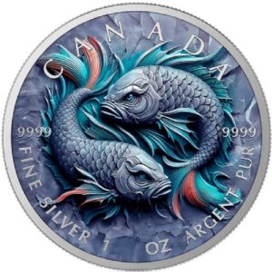 Stone Zodiac Pisces 1 Oz Colorized Silver Coin