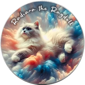 Nebula Cats Radiara the Ragdoll 1 Oz Silver Coin