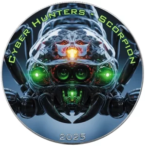 Cyber Hunters Scorpion 1 Oz Colorized Silver Coin