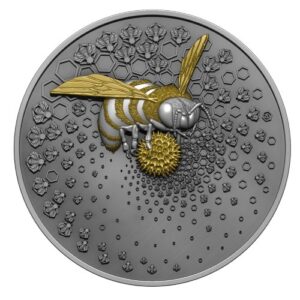 Entoma 1 Oz Ruthenium Gilded Bee Silver Coin