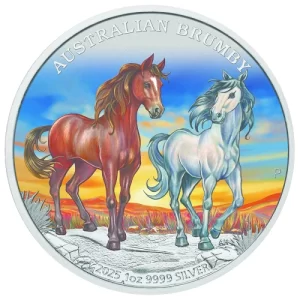 2025 Australia Brumby Colorized 1 Oz Silver Coin