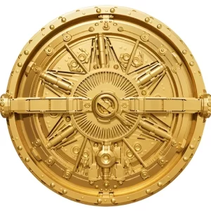 24K Gold Gilded Vault 2 Oz Silver and1 Kg Copper Coin