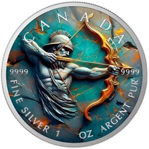 Stone Zodiac Sagitarius 1 Oz Colorized Silver Coin
