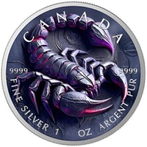 Stone Zodiac Scorpio 1 Oz Colorized Silver Coin