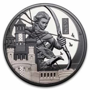 Chess Rook 1 Oz Black proof Silver Coin