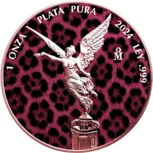 Wild Pink Leopard Libertad 1 Oz Silver Coin