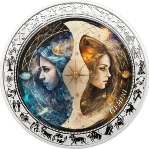 Space Zodiac series Gemini 1 Oz Silver Coin