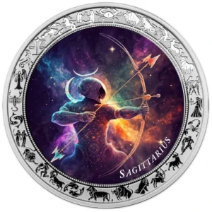 Space Zodiac series Sagittarius 1 Oz Silver Coin