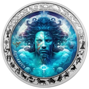 Space Zodiac series Aquarius 1 Oz Silver Coin
