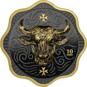 Maltese Ox 2 Oz UHR Silver Gilded Coin