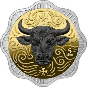 Maltese Ox 1 Oz Silver Gilded Coin