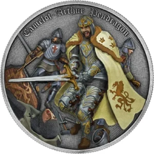 Arthur Pendragon Antique Colorized 1 Oz Silver Coin