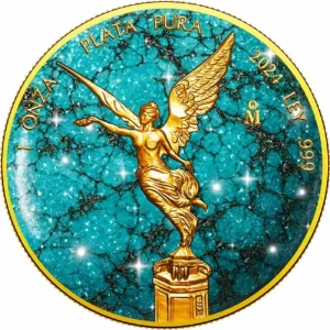 Precious Gemstone Turquoise Edition 1 Oz Silver Coin