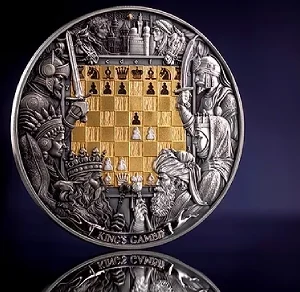 Chess Battle King's Gambit 3 Oz silver Coin