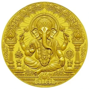 Ganesha Gold Gilded 3 Oz UHR Silver Coin