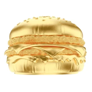 24g Hamburger Shaped Gold Gilded Silver Coin