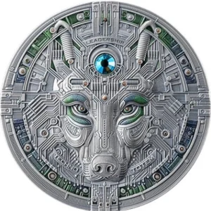 United Crypto States Techno totem The Wolf 2 Oz Silver Coin